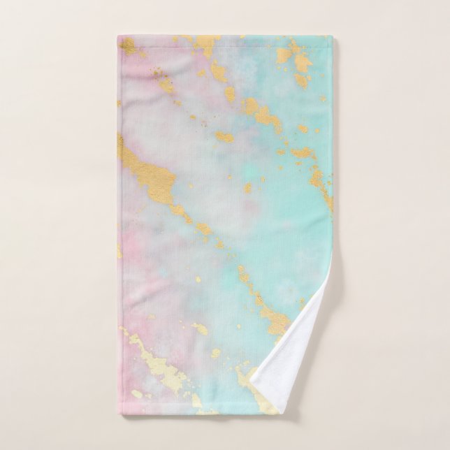 Trendy Blush Pink Soft Mint Gold Luxury Collection (Toalla de mano)