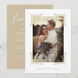 Trendy Chic Golden Lace Thank You Wedding Guests