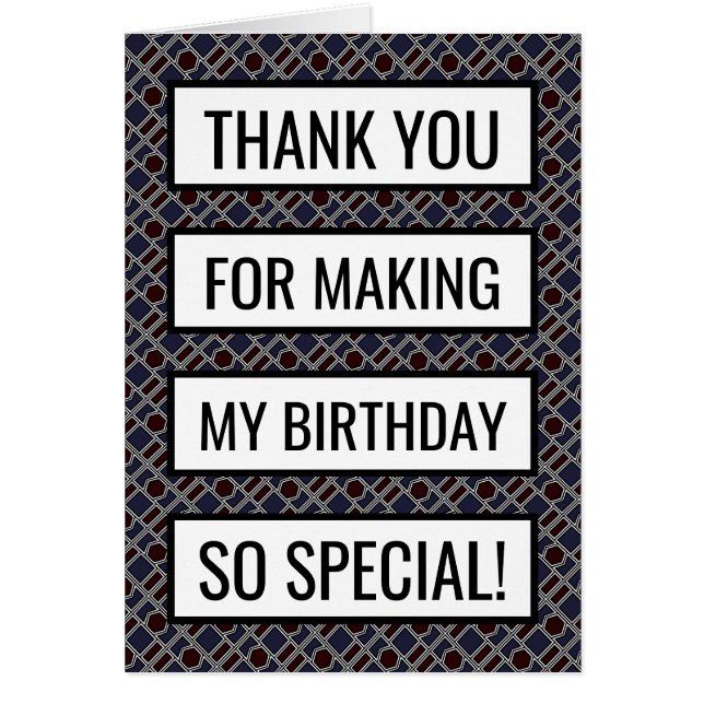 Trendy Geometric Pattern, Birthday Thank You (Frente)