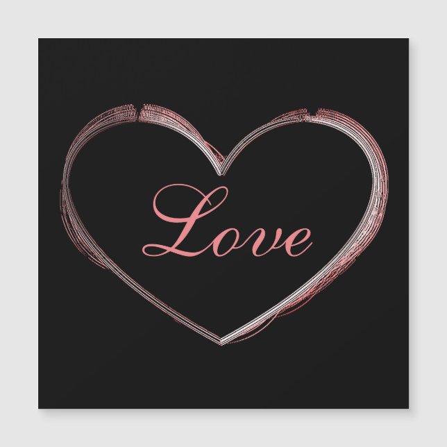Trendy Heart Grey Calligraphy Love Boda (Anverso)