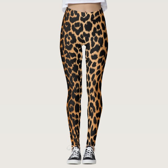 Trendy Leopard Pattern Animal Print Leggings (Anverso)