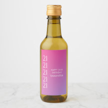 Trendy Modern Bold Pink Gradient 21st Birthday