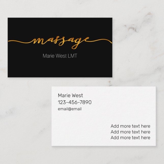 Trendy Modern Massage Services - Tarjeta de presen (Anverso / Reverso)