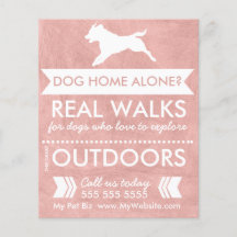 Trendy Pink Dog Silhouette Dog Walker Flyer