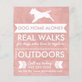 Trendy Pink Dog Silhouette Dog Walker Flyer