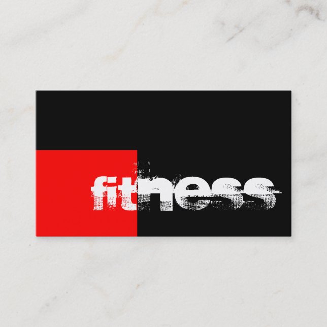 Trendy Red Black Fitness Sport Tarjeta de negocios (Anverso)