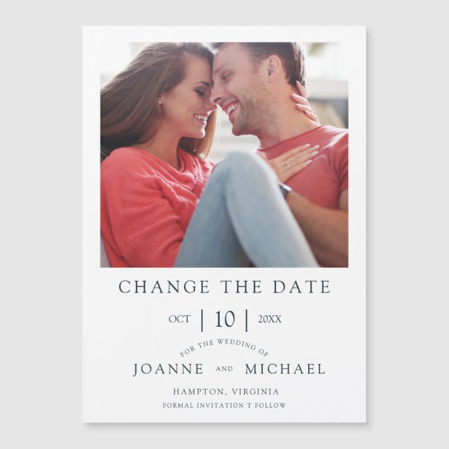 Trendy Simple Postponed Wedding Photo Instant (Anverso)