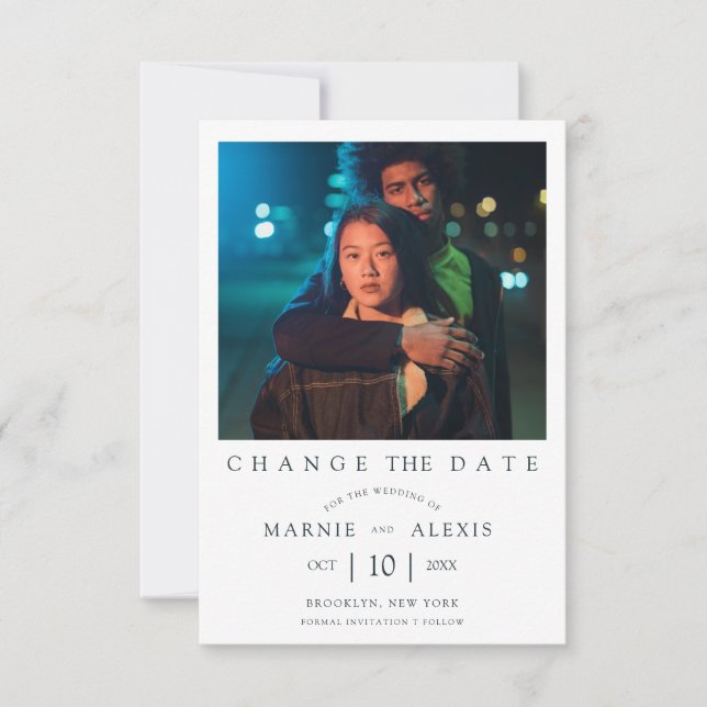 Trendy Simple Postponed Wedding Photo Instant (Anverso)