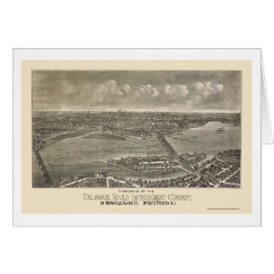 Trenton, mapa panorámico de NJ - 1900