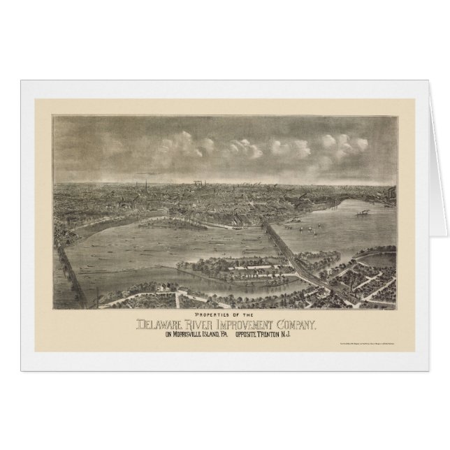 Trenton, mapa panorámico de NJ - 1900 (Anverso (Horizontal))