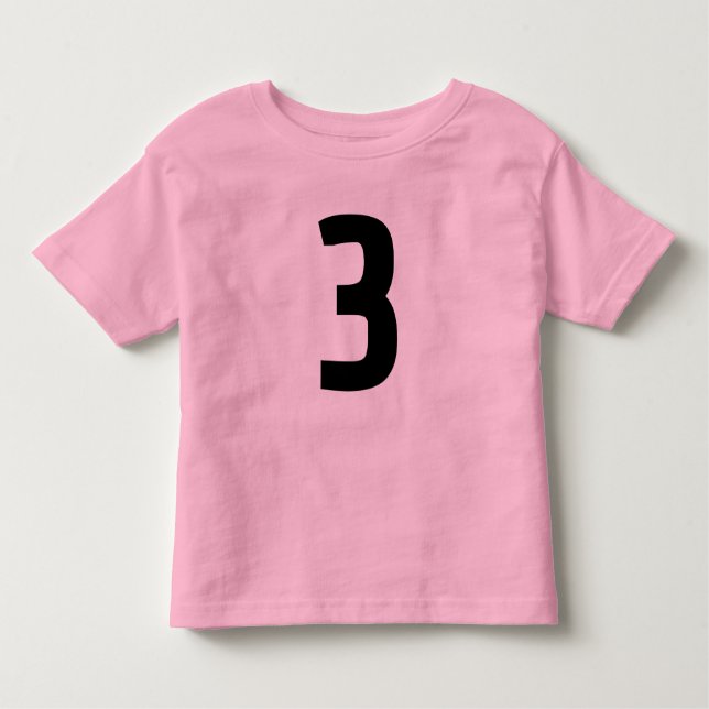 TRES AÑOS TRES CAMISETAS DE COLOR rosa DE JERSEY (Anverso)