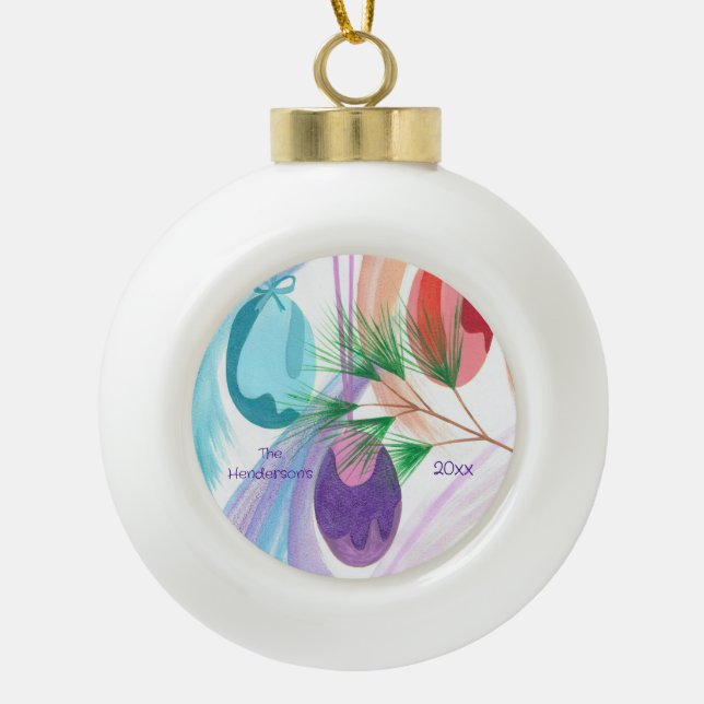 Tres bolas de Navidad, adornos personalizados (Anverso)