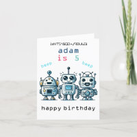 Tres bonitas tarjetas de cumpleaños de Robot retro