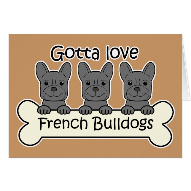 Tres bulldoges franceses (Anverso (Horizontal))