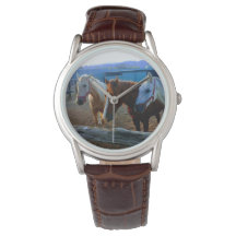 Tres caballos reloj de pulsera
