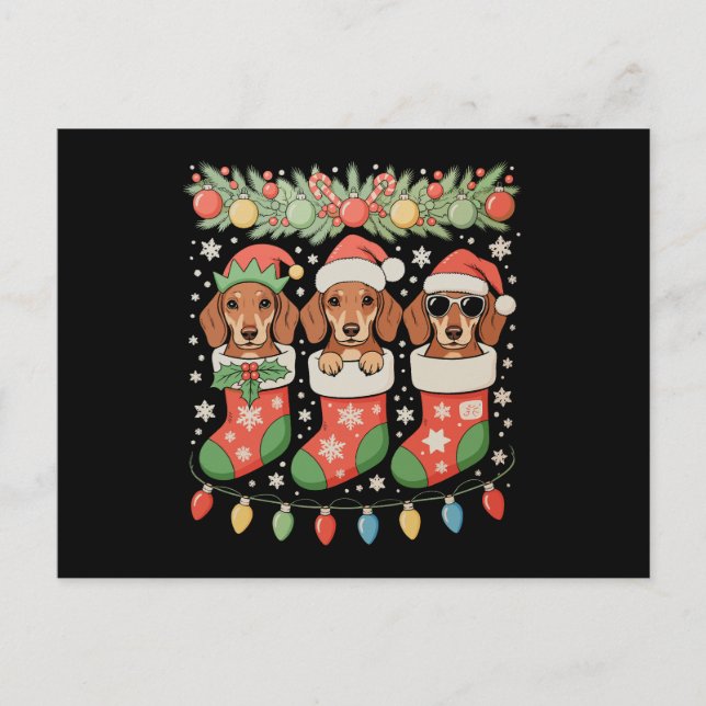 Tres calcetines divertidos de Navidad de perros sa (Anverso)