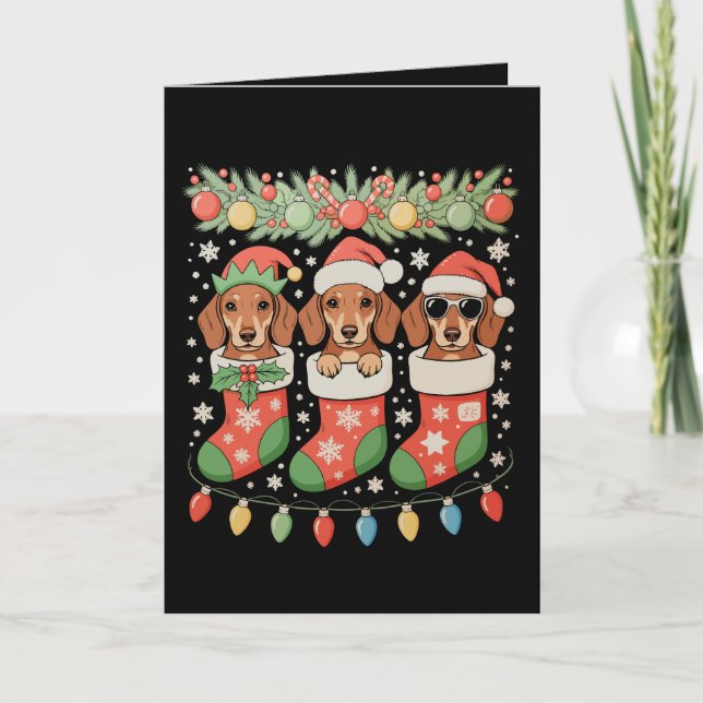 Tres calcetines divertidos de Navidad de perros sa (Anverso)