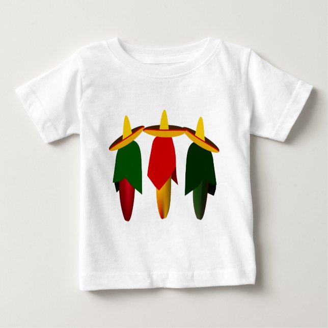 Tres camisetas Amigo Hot Peppers Infantil (Anverso)