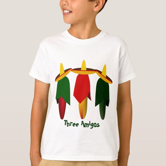 Tres camisetas Amigo Hot Peppers para niños (Anverso)