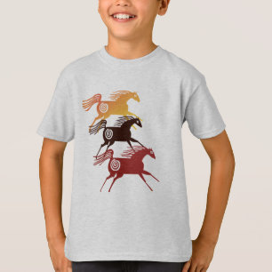 Tres camisetas antiguo de los caballos