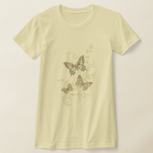 Tres camisetas con tinta gráfica de mariposas (Distribución)