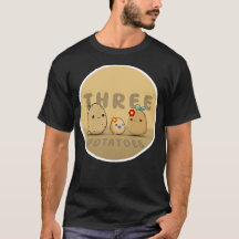 Tres camisetas de patatas