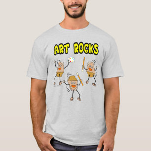 Tres camisetas rocas de arte