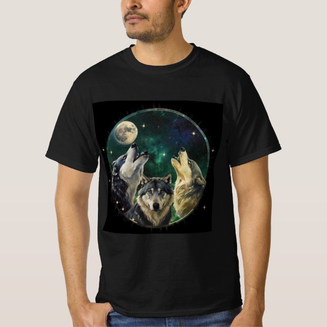 Tres camisetas Wolf Moon 2024 (Anverso)