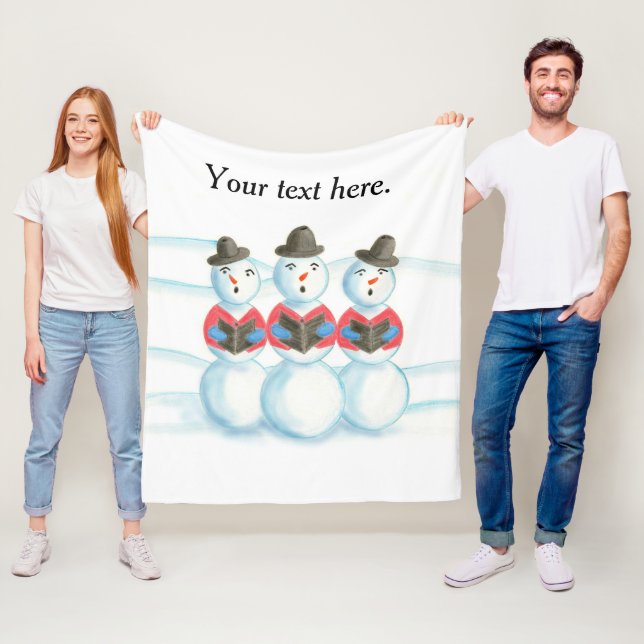 Tres canto de Snowmen y mantas de Navidad (In situ)