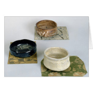 Tres chawans utilizados para ceremonias de té, c.1