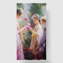 Tres chicas jugando en el jardín