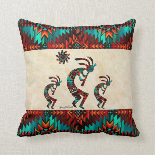 Tres Cojines decorativos Kokopelli del Suroeste
