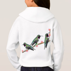 Tres colibríes en la rama Silencio perenne