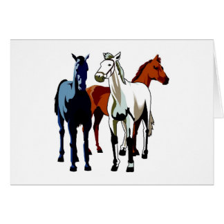 Tres coloridos caballos Stand Tall Equine
