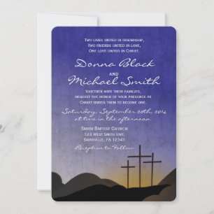 Tres cruces invitación a la boda religiosa