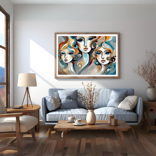 Tres damas Poster de arte moderno