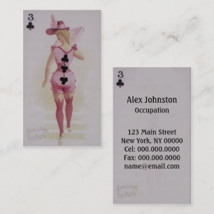 Tres de la tarjeta de visita del ~ de los clubs