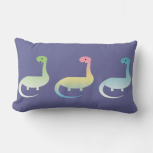 Tres dinosaurios colorida almohada
