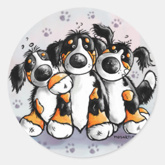 Tres divertidos Pegatinas de perros de montaña de 