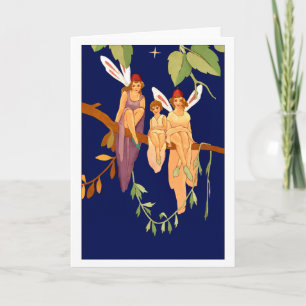 "Tres en tarjeta de felicitación de un árbol"