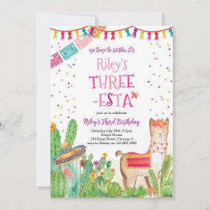 Tres Esta Fiesta Chica Invitación de cumpleaños