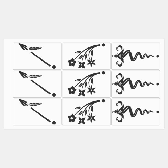 Tres etiquetas de rayos (Hoja)