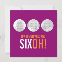 Tres fotos 60.ª invitación de cumpleaños de fotos