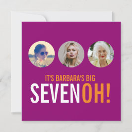 Tres fotos 70.ª invitación de cumpleaños de fotos