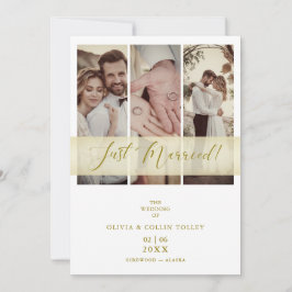 Tres fotos de recién casada cita escrita a mano el