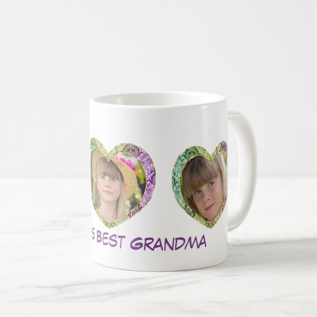 Tres fotos en la taza de café del corazón (Anverso derecho)