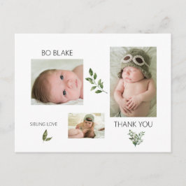 Tres fotos Recién nacido moderno gracias postal