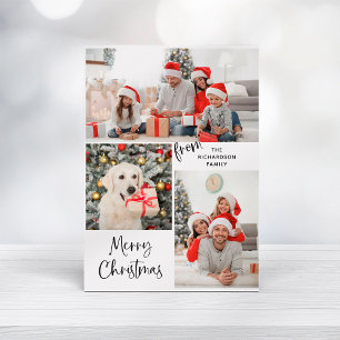 Tres fotos y tipografía moderna Feliz Navidad