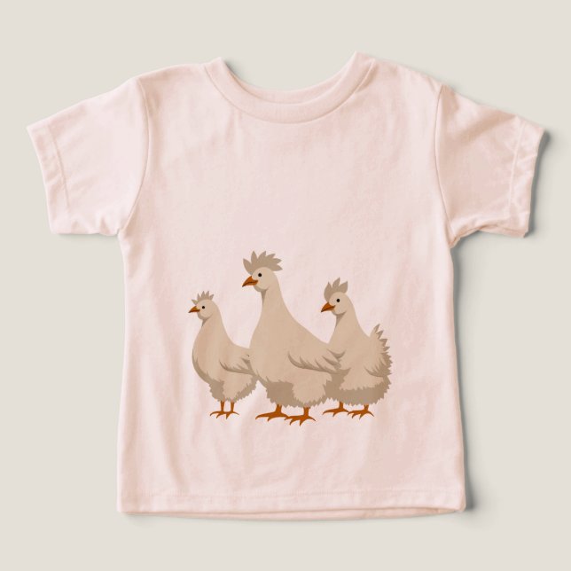 Tres gallinas francesas recorte estilo plantilla 3 (Diseño delantero )