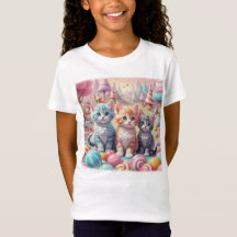 Tres gatitos en camiseta de Candy Land